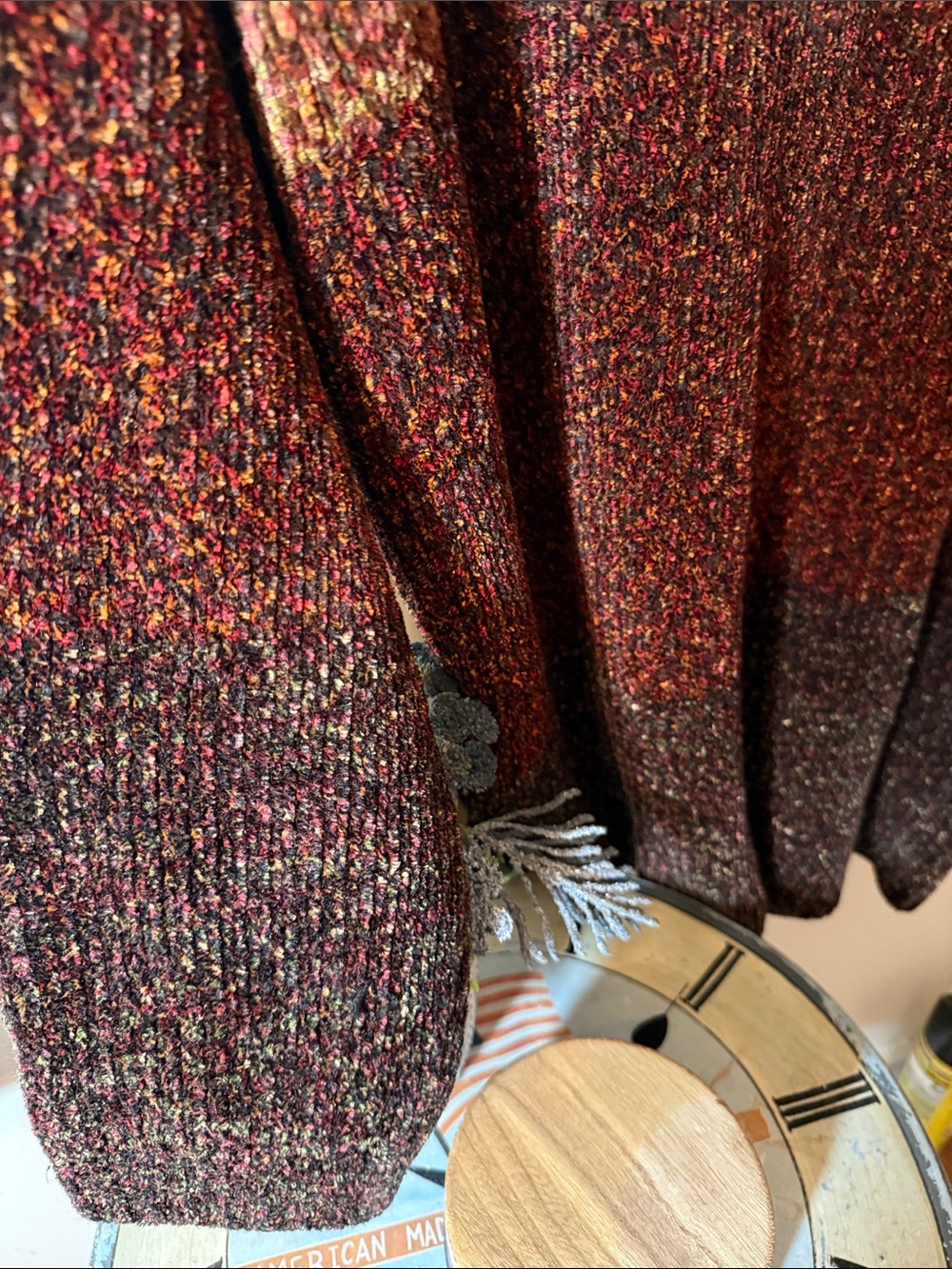 Vintage Fashion Bug Marled Ombre Crewneck Sweater - Rust, Brown, - Picture 7 of 7